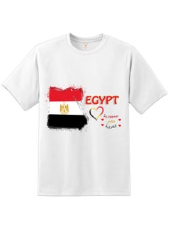 T Shirt Short Sleeve Crew Neck Flag of Egypt