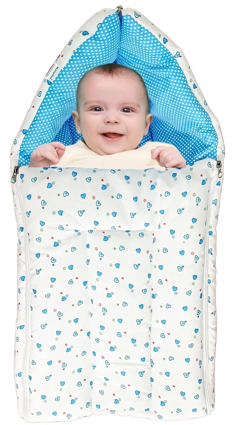 BRANDONN Baby Bedding Gift Pack Combo of Bed with 3 Pillow Set and Sleeping Bag Carry Bag Combo of 2 Sky Blue - Image 2
