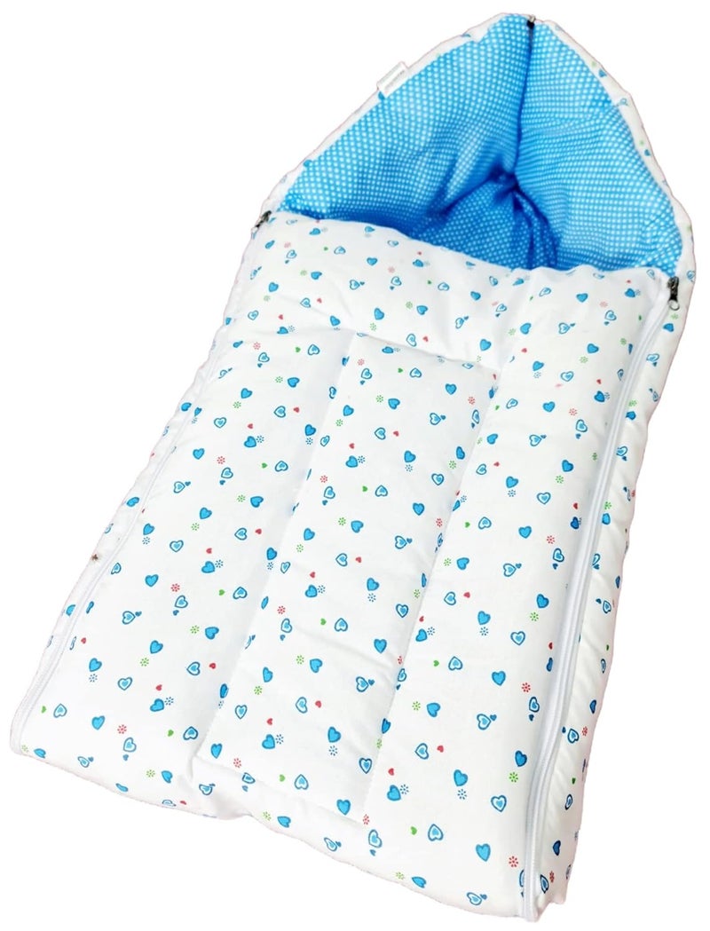 BRANDONN Baby Bedding Gift Pack Combo of Bed with 3 Pillow Set and Sleeping Bag Carry Bag Combo of 2 Sky Blue - Image 3