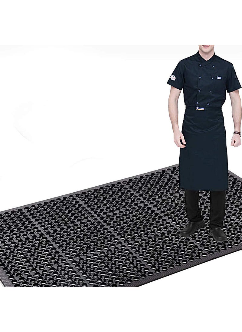 MYOYAY MYOYAY 83x 36 Commercial AntiFatigue Drainage Rubber Mat Roll NonSlip Rubber Drainage Mat Heavy Duty Commercial Restaurant Bar Rubber Floor Mat with Holes NonSlip Wet Area Use Door Mat Black 