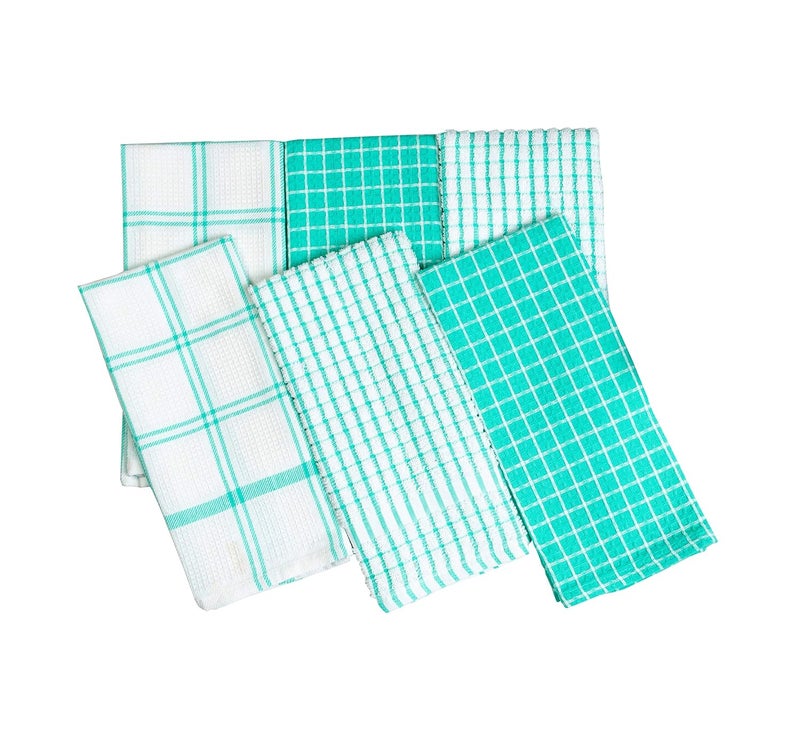 Pixel Home 6 Pieces Cotton Multi-Purpose Terry and Waffle Dish Cloths Set - Image 1
