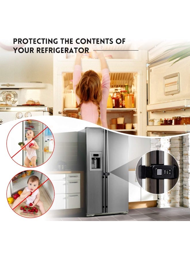Veronica Child Safety Refrigerator Door Lock, Baby Kids Multi-Functional Cabinets Latches, Fit Closed Handle Cabinets, Fridge, Kitchen, Oven (Long) - Image 5