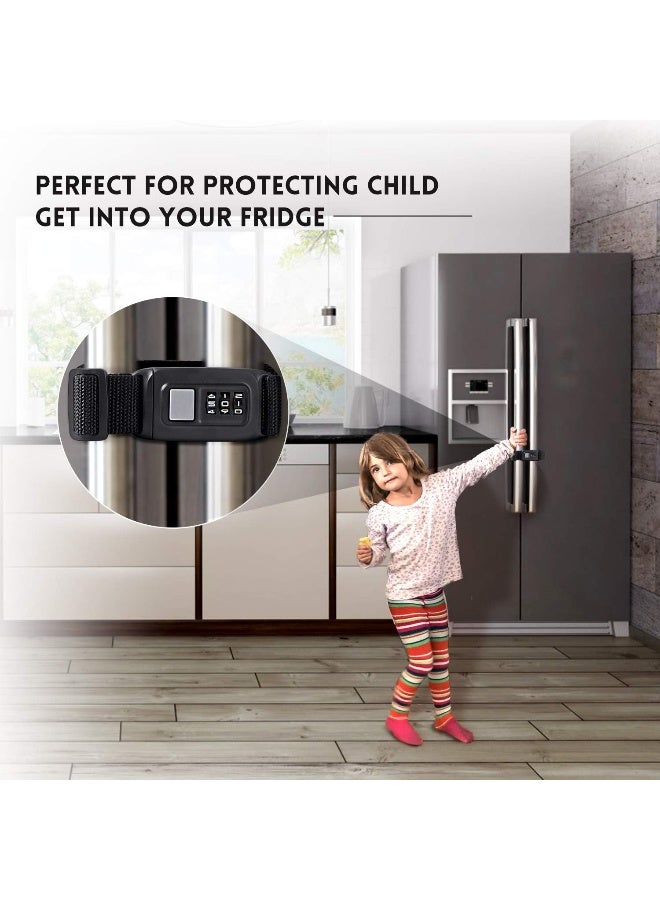 Veronica Child Safety Refrigerator Door Lock, Baby Kids Multi-Functional Cabinets Latches, Fit Closed Handle Cabinets, Fridge, Kitchen, Oven (Long) - Image 4