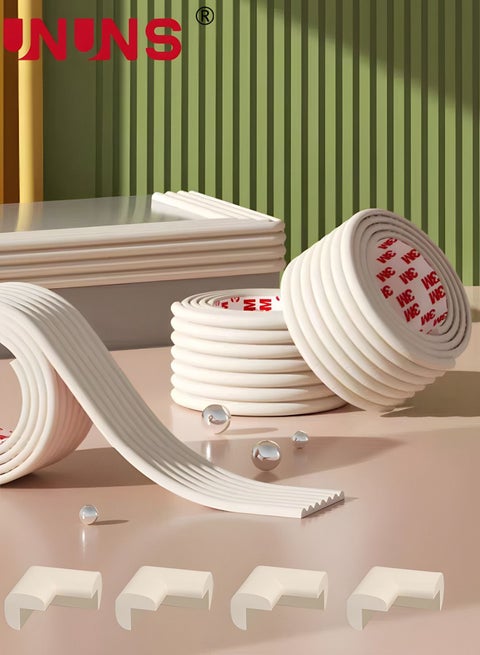 Table Edge Corner​ Protection,4M Strong Adhesive Double Sided Pre-Taped With 4 Corners,Baby Proofing Safety Guards Proof Padding Foam For Table, Furniture,Sharp Edge
