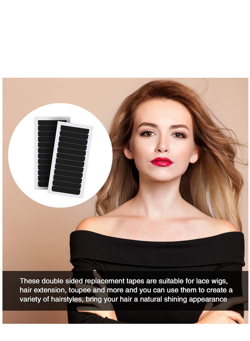 SOLARAE Hair Extension Tape Labels, 15 Pcs Replacement Tape Adhesive Double Sided Extension Tape for Hair Extension Wig Supplies, (Black, 4 x 0.8 cm) - Image 4