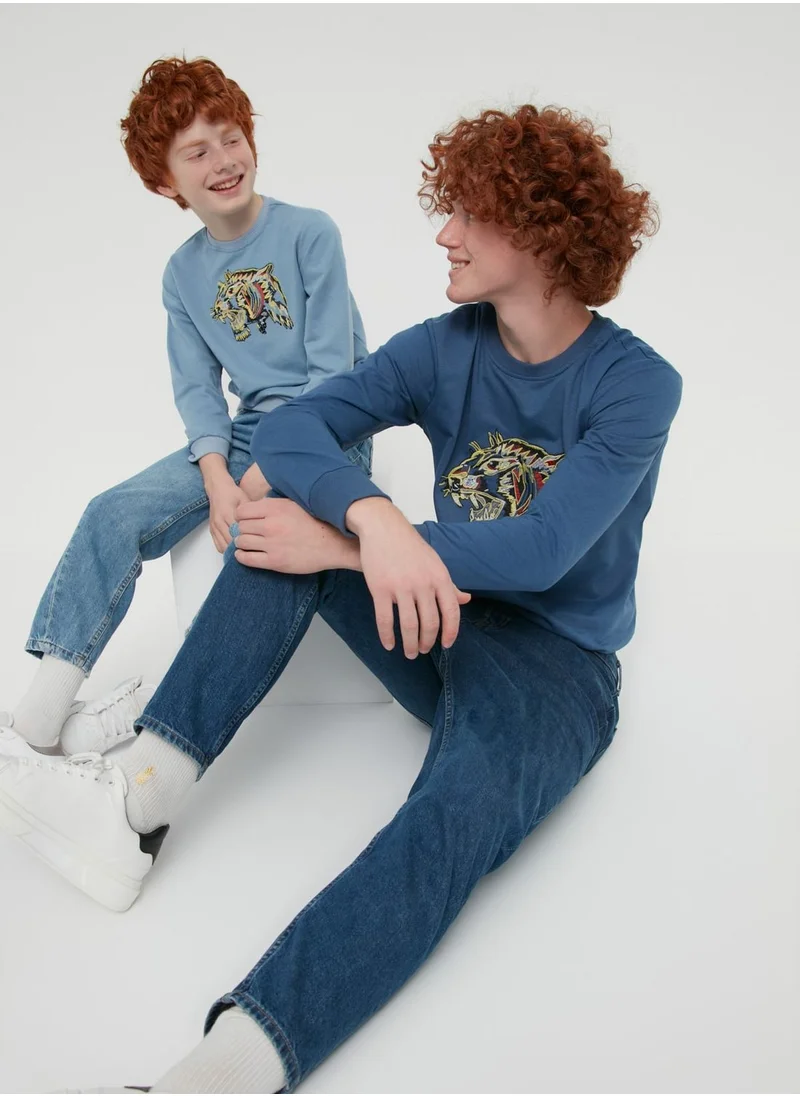 trendyol Kids Graphic Knitted Sweatshirt