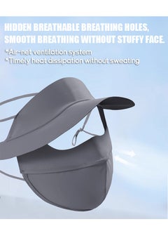 Gerenic Ice Silk Face Mask With Brim, Breathable Protection UV Face Cover, Sports Protection Cover (Gray)  - Image 3