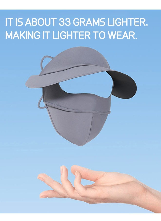 Gerenic - Ice Silk Face Mask With Brim, Breathable Protection UV Face Cover, Sports Protection Cover (Gray) - Image 1
