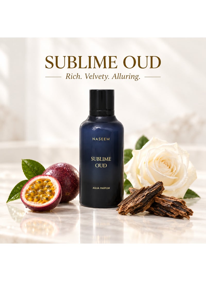 Naseem Sublime Oud Eau De Parfum Aqua Perfume for Men & Women - 100ml - Image 4