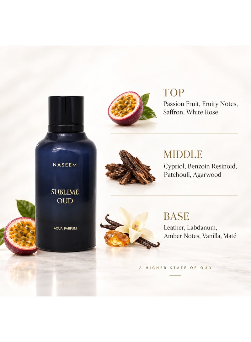 Naseem Sublime Oud Eau De Parfum Aqua Perfume for Men & Women - 100ml - Image 3