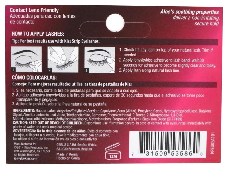 i.Envy Kiss I Envy Strip Eyelash with Aloe Adhesive Black 0.25oz (2 Pack) - Image 2