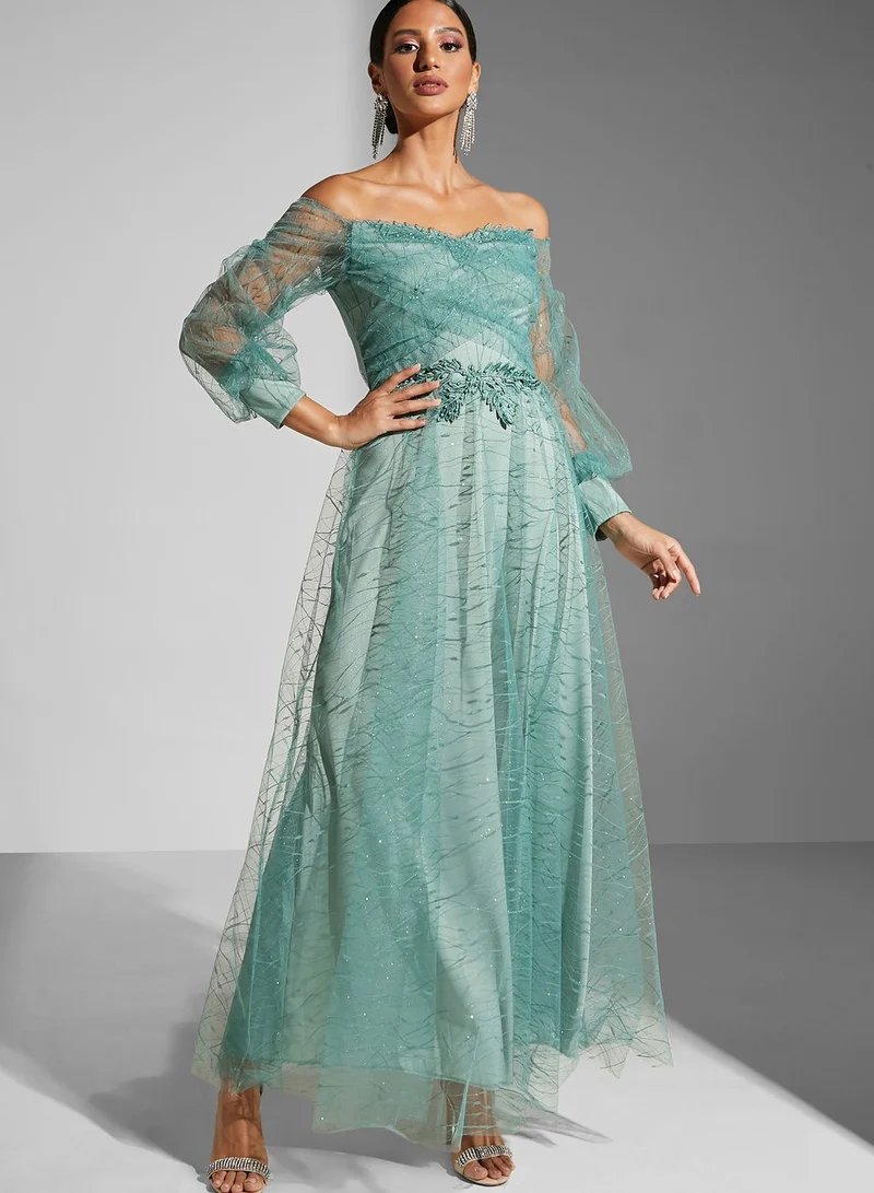 Namshi x Maryam Off-Shoulder Cross-Over Gown
