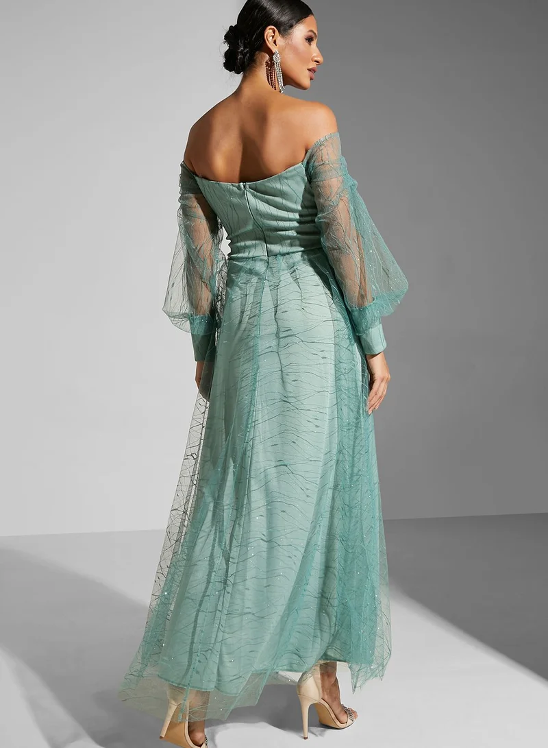 Namshi x Maryam Off-Shoulder Cross-Over Gown