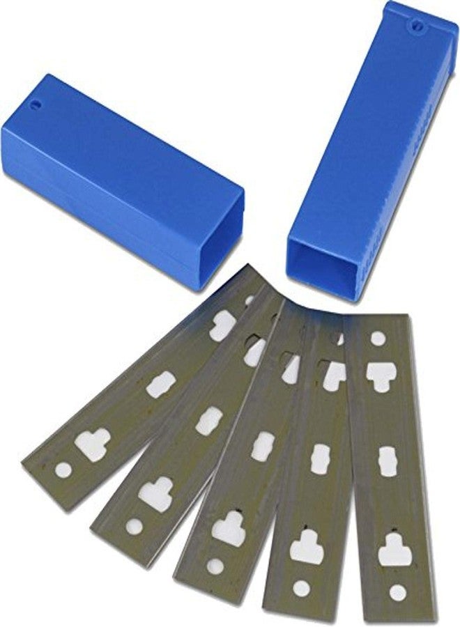 أنجر شفرات مكشطة النوافذ والزجاج البديلة الاحترافية من Unger مقاس 4 بوصات، عبوة من 5 قطع، تتضمن حقيبة تخزين، وأداة مطلية بالكربون، وإزالة الصمغ والملصقات والطلاء والمواد اللاصقة - Image 2