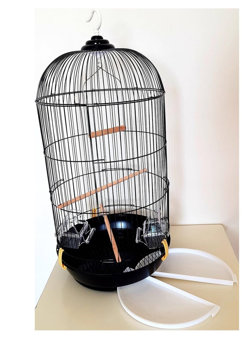قفص طيور كبير مع وعاء طعام وأرجوحة وعصا خشبية مناسب للببغاوات الصغيرة والمتوسطة مثل الكونيور والمكاو وطيور الحب والكوكاتيل والكناري والحسون - Image 3