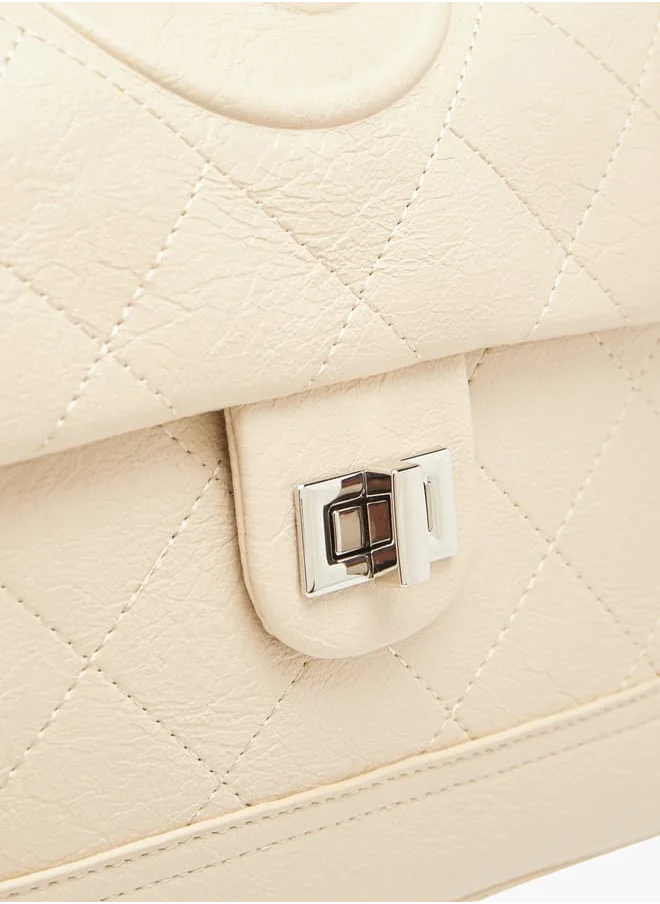 Celeste Women Quilted Crossbody Bag with Adjustable Strap and Twist Clasp Closure