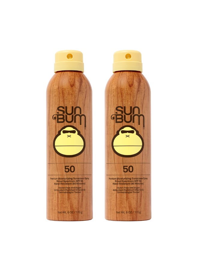 Sun Bum Original SPF 50 Sunscreen Body Spray Broad Spectrum Moisturizing Sunscreen with Vitamin E Hawaii 104 Act Compliant Made without Octinoxate Oxybenzone 6 oz Pack of 2 - Image 2