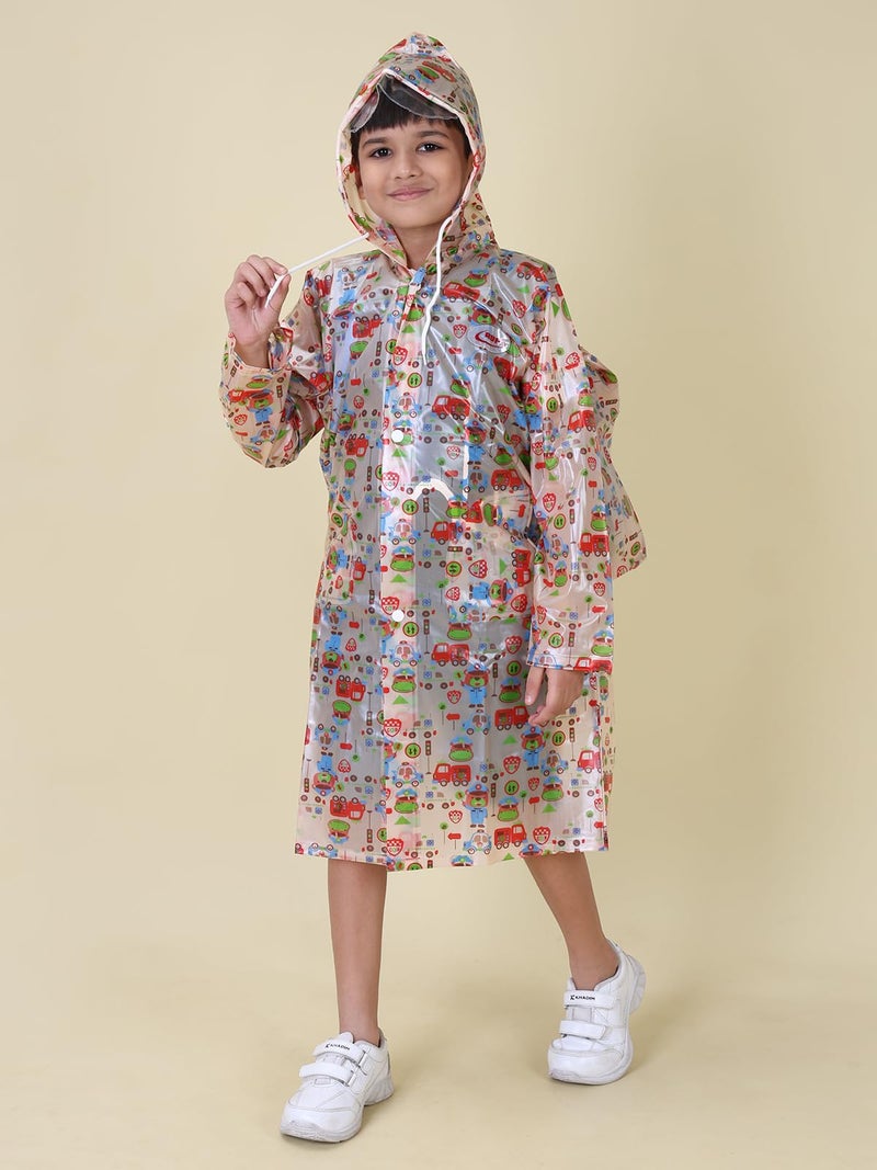 Rupa Rainwear for Kids, Waterproof PVC Rain Jacket with Carry Bag, Teddy Printed Design, Pack of 1 - Image 3