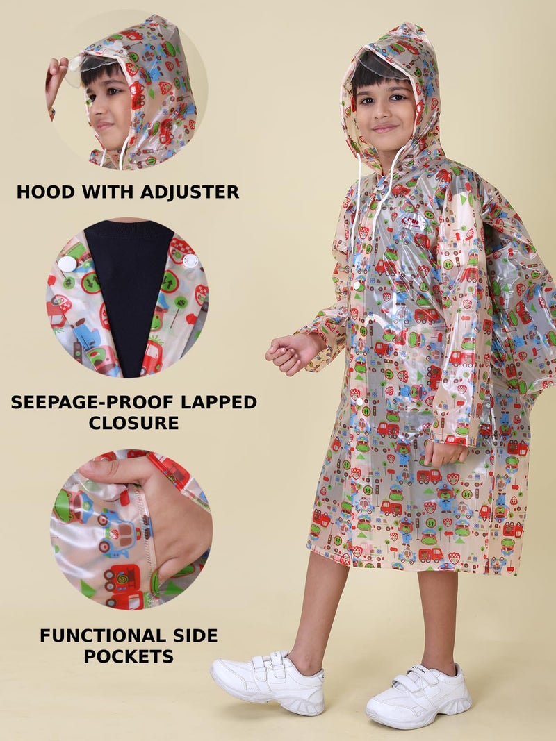 Rupa Rainwear for Kids, Waterproof PVC Rain Jacket with Carry Bag, Teddy Printed Design, Pack of 1 - Image 2