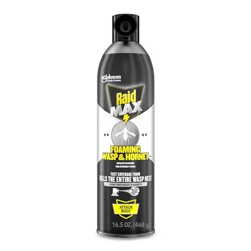 Raid Max Foaming Wasp & Hornet Killer, Fast Coverage Foam, Bug Killer Kills The Entire Nest, 16.5 oz - Image 1