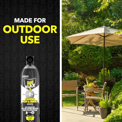 Raid Max Foaming Wasp & Hornet Killer, Fast Coverage Foam, Bug Killer Kills The Entire Nest, 16.5 oz - Image 4