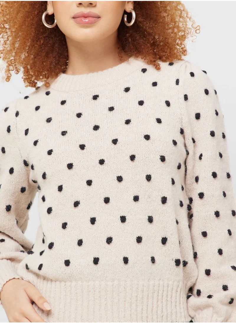 Jacqueline de Yong Crew Neck Knitted Sweater