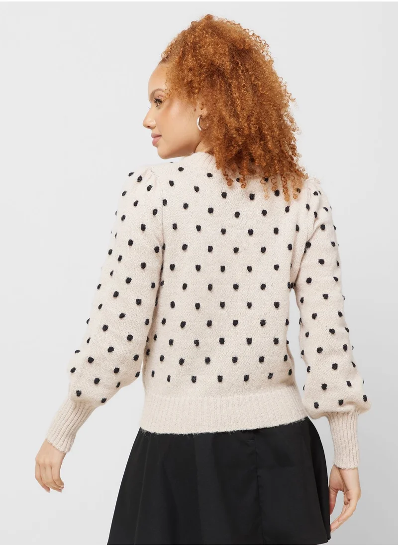 Jacqueline de Yong Crew Neck Knitted Sweater