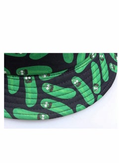 Y&D Bucket Hat, Cartoon Cucumber Print Reversible Summer Sun Cap for Women Men Outdoor Travel  - Image 2