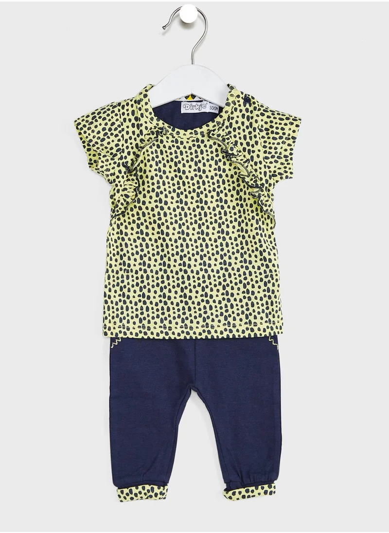 Dirkje Infant Printed Top + Trousers Set