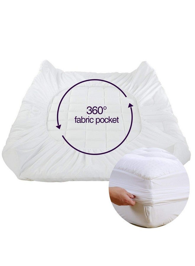 EASELAND EASELAND OlympicQueen Mattress Pad Pillow Top Mattress Cover Quilted Fitted Mattress Protector Cotton Top 8-21" Deep Pocket Expanded Mattress Topper (66x80 Inches, White)  - Image 5