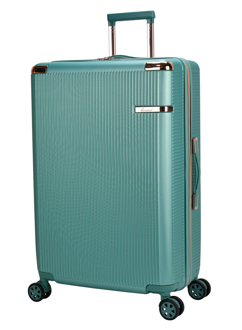 SENATOR Hard Case Extra Large Checked Luggage Trolley For Unisex ABS Lightweight 4 Double Wheeled Suitcase With Built In TSA Type Lock A5123 Green - Image 1