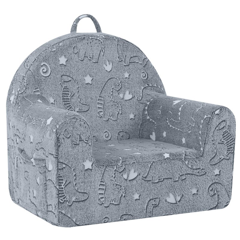 MeMoreCool Comfy Toddler Chair for 1-3 Years Old, Glow Dinosaur Kids Reading Chair, Soft Plush Toddler Armchair, Cozy Foam Lounge Kids Armchair for Baby Room, Living Room, Playroom, Reading Nook - Image 1