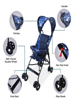 turtees Lightweight Buggy Stroller With Compact Fold Canopy, Shoulder Strap, 6 To 36 Months  - Image 2