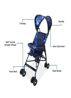 turtees Lightweight Buggy Stroller With Compact Fold Canopy, Shoulder Strap, 6 To 36 Months  - Image 3