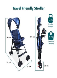 turtees Lightweight Buggy Stroller With Compact Fold Canopy, Shoulder Strap, 6 To 36 Months  - Image 4