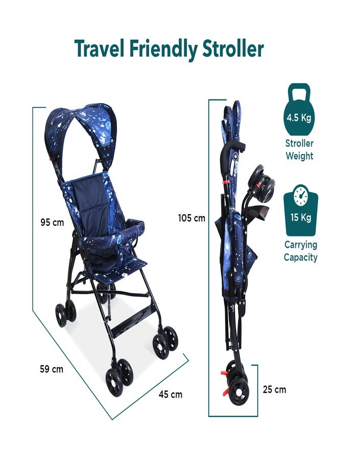 turtees Lightweight Buggy Stroller With Compact Fold Canopy, Shoulder Strap, 6 To 36 Months  - Image 4