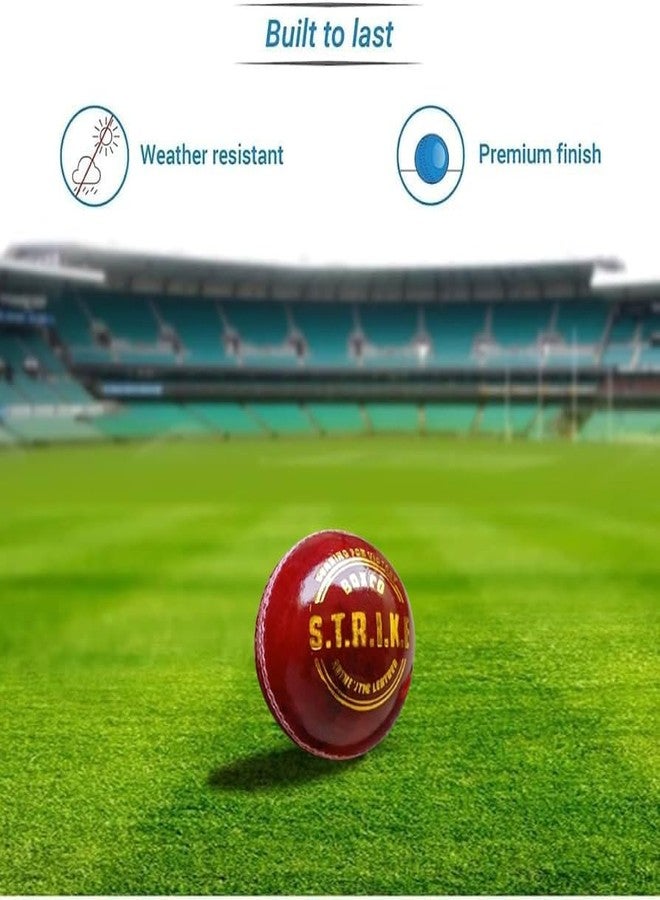 BOXCO Strike Hand Stitched Four Piece Cricket Leather Ball for T20, Club and Tournament Matches, Durable Red Leather Ball Pack of 6, for Long Lasting Performance (Pack of 6) (Red) - Image 4