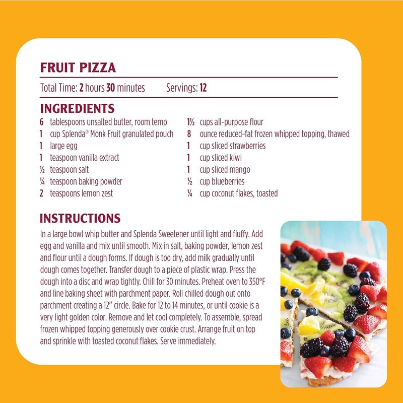 Splenda Monk Fruit Zero Calorie Granulated Sweetener - 3.8 Oz Sugar Substitute - Image 5