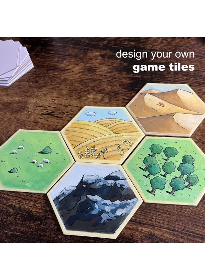 Apostrophe Games 20 Large Blank Hexagon Board Game Chit Tiles (Settlers of Catan Size) - Image 4