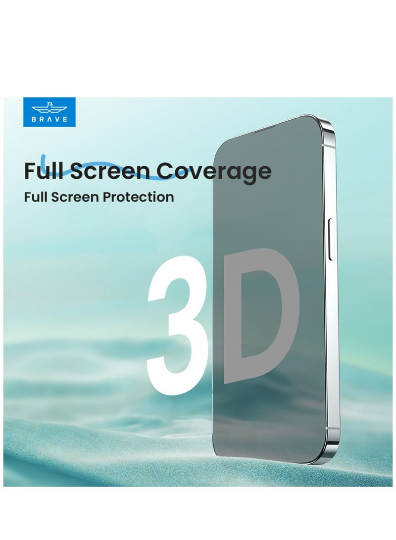 Brave Privacy Screen Protector for iPhone 15 Pro 6.1 inch, Full Coverage Tempered Glass with Anti-Spy Technology, 9H Hardness, Shock & Scratch Resistant, Privacy Filter for Safe Display, Case Compatible, Anti-Fingerprint & Anti-Glare, High Clarity, Durable Screen Protection  - Image 5