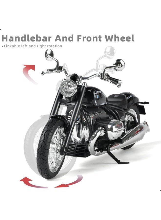 Risopen 1/12 Motorcycle Model Toy for BMW R18 Alloy Die-cast Motorcycle Model for Welly No Assembly Required Mini Racing Moto Collection Gift for Adult （Black） - Image 3