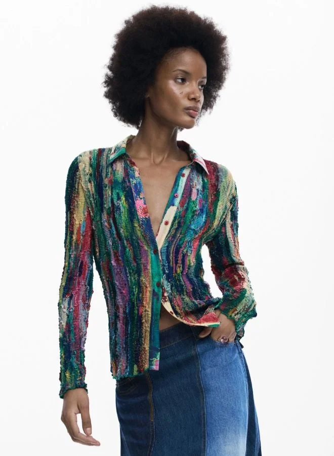 ديسيجوال قميص مطبوع بفن