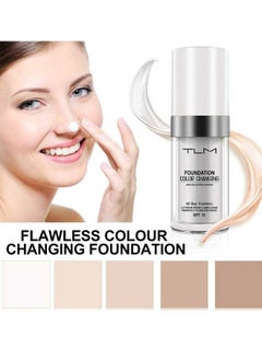 TLM Colour Changing Foundation for Different Skin Tone, All Day Flawless Warm Skin Tone BB Cream Makeup Base Concealer, Sunscreen Flawless Colour Changing Foundation Makeup 30ml  - Image 2