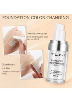 TLM Colour Changing Foundation for Different Skin Tone, All Day Flawless Warm Skin Tone BB Cream Makeup Base Concealer, Sunscreen Flawless Colour Changing Foundation Makeup 30ml  - Image 3
