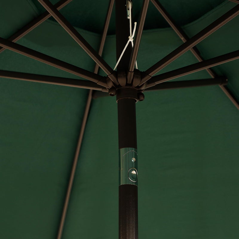 Blissun 9' Outdoor Patio Umbrella, Outdoor Table Umbrella, Yard Umbrella, Market Umbrella with 8 Sturdy Ribs, Push Button Tilt and Crank (Dark Green) - Image 4