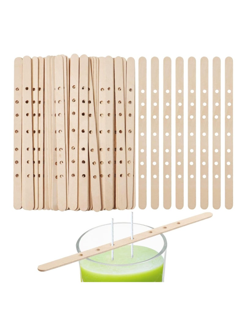 KASTWAVE Candle Wick Holders - 100 Pcs Wooden Candle Wick Holders for Large and Multi Wick Candles, Wick Centering Devices Candle Wick Bars for Candle Making - Image 1