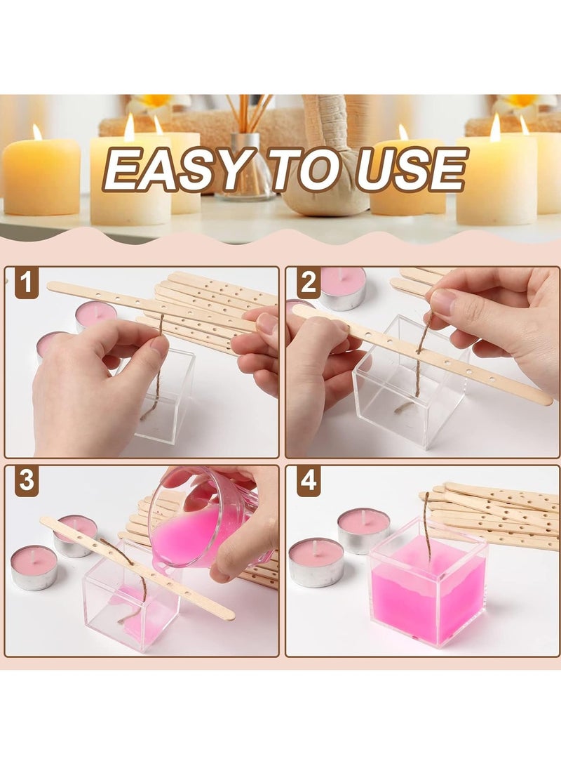 KASTWAVE Candle Wick Holders - 100 Pcs Wooden Candle Wick Holders for Large and Multi Wick Candles, Wick Centering Devices Candle Wick Bars for Candle Making - Image 3