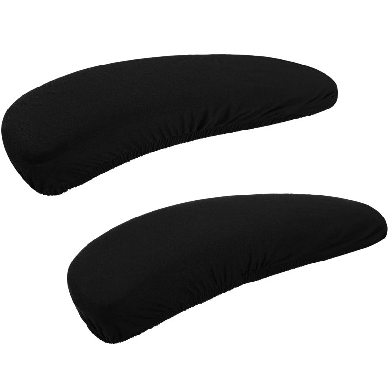 Smiry Stretch Printed Office Chair Armrest Covers, 2 Pcs Soft Fit Removable Washable Computer Desk Chair Arm Covers Protector, Black - Image 1