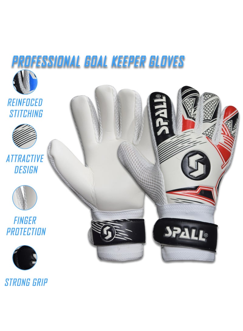 سبال قفازات حارس مرمى كرة القدم، قفازات احترافية غير قابلة للانزلاق لحارس المرمى، مع قبضة قوية وحماية، مسامية ومقاومة للاهتراء وقفازات حارس المرمى الواقية للشباب والكبار - Image 4