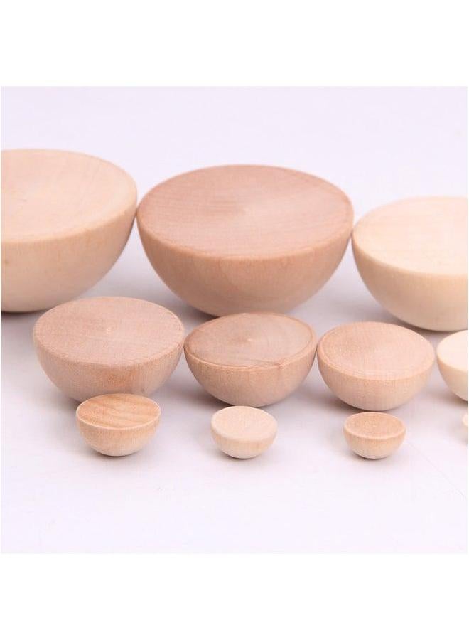 Direct Wooden Solid Hemisphere DIY Wood Painted Semicircle Ball Lotus Beech Board Game Accessories-Color:10mm-Specifications:0.8cm-9cm  - Image 3